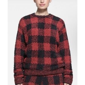 Skims cozy knit buffalo check cozy knit pullover Very oversized S/M NWT